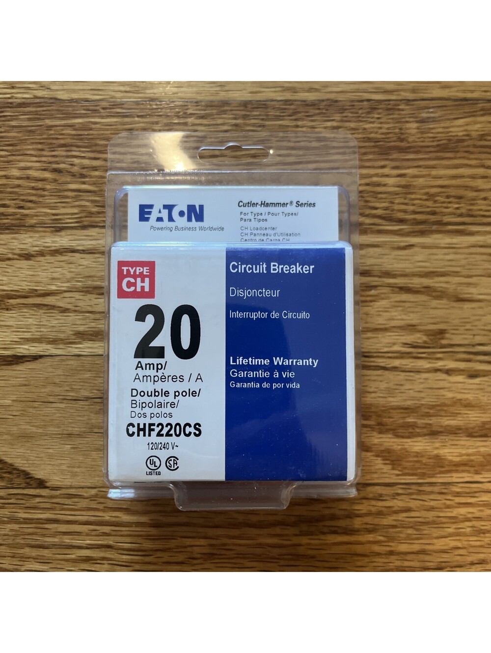 EATON CHF220CS CIRCUIT BREAKER 20 AMP 120/240V 2-POLE NEW IN PACKAGING